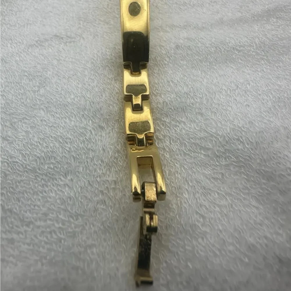Peugeot Gold Tone Quartz Watch – Mother-of-Pearl Face